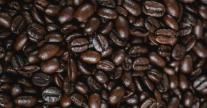 Closeup of a bunch of coffee beans
