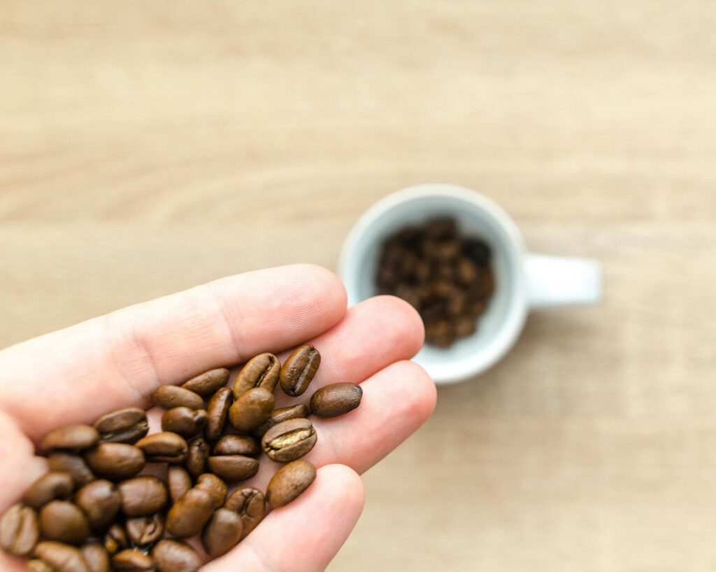 Coffee Beans on Left Hand