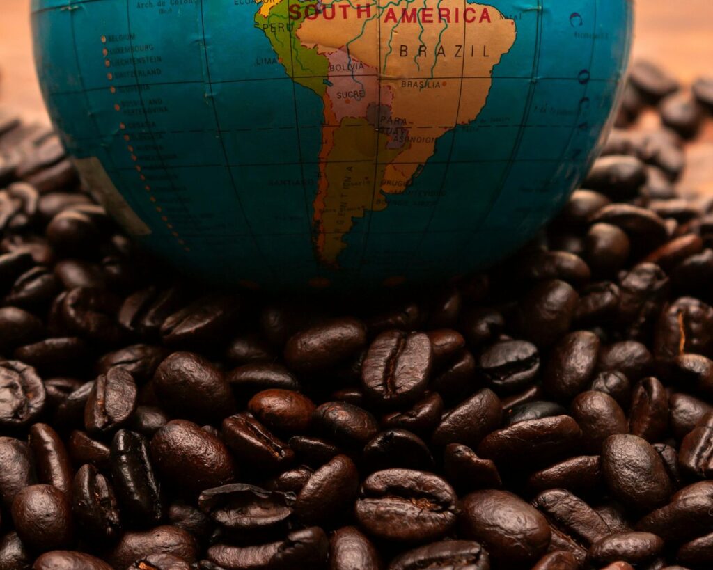 Globe on Coffee Beans