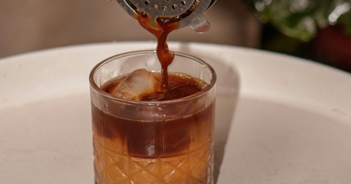 Refreshing Cold Brew Coffee Being Poured