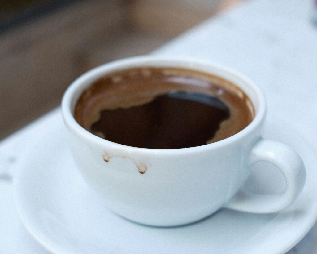 A cup of black coffee